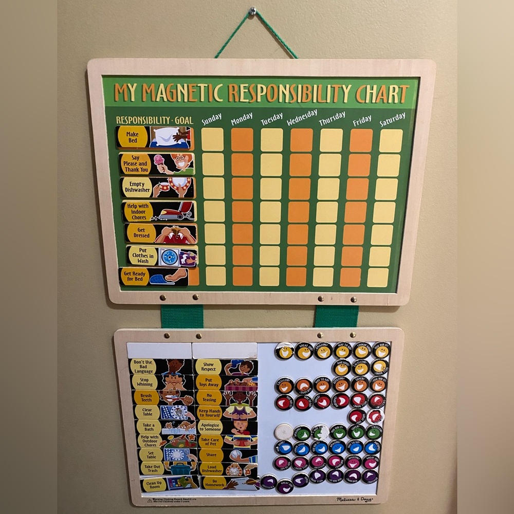 Melissa & Doug Deluxe Wooden Magnetic Responsibility Chart With Magnets